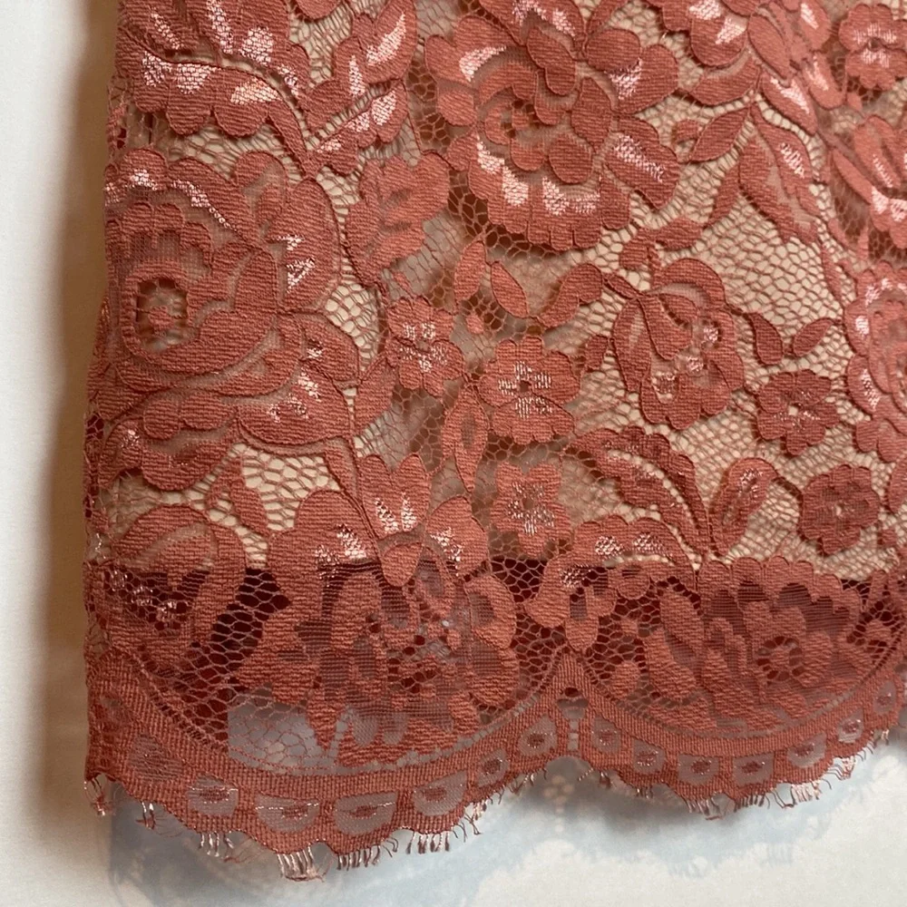 Anthropologie BHLDN Hitherto Pink Lace Overlay Dress Size 2 - Picture 12 of 13